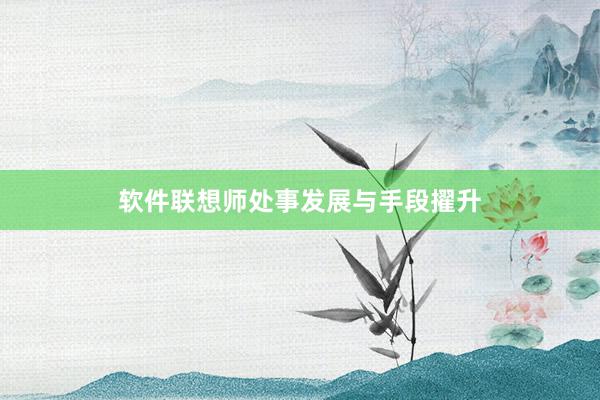 软件联想师处事发展与手段擢升
