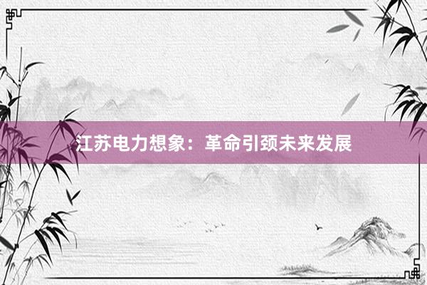 江苏电力想象：革命引颈未来发展